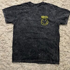 Nirvana Vintage Dark Gray Marble Acid Wash T-Shirt Size M